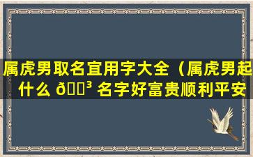 属虎男取名宜用字大全（属虎男起什么 🐳 名字好富贵顺利平安 🦄 ）